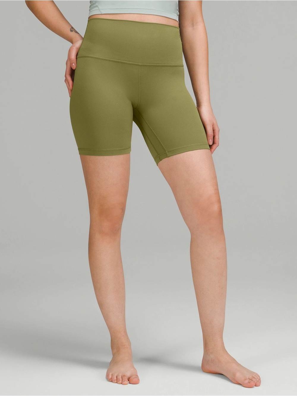 Lululemon Align High Rise 6” Olive Green Active Bike Shorts